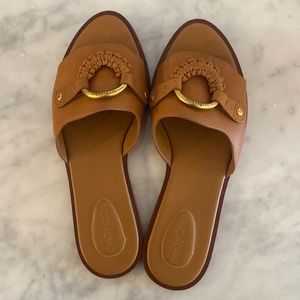 See by Chloe Tan Leather Slides